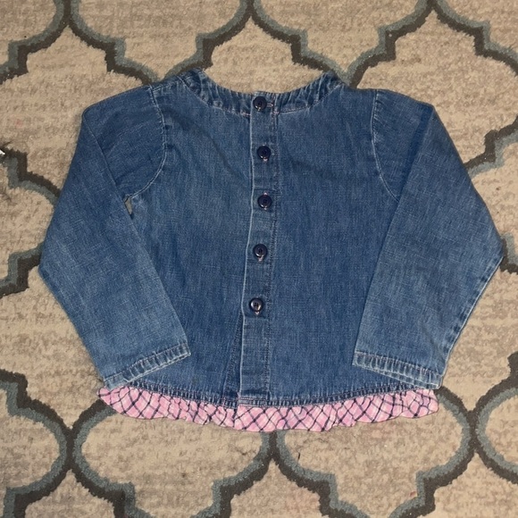 Vintage Winnie the Pooh Disney Kids Denim Shirt with Pink Stitching size 5t - Picture 4 of 5